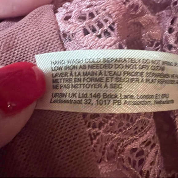 Free People Intimately Perfectly Fine Long Sleeve Lace Bodysuit Mauve Sz Medium‎ - Picture 15 of 16